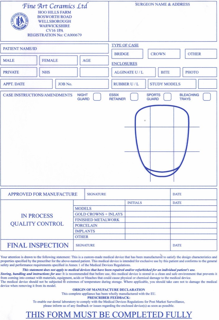 Fine Art Ceramics Lab Sheet & Postal Label